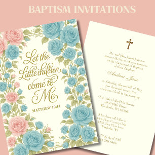 Katholieke Doop Bloemen Maria & Jezus Schrift Kaart