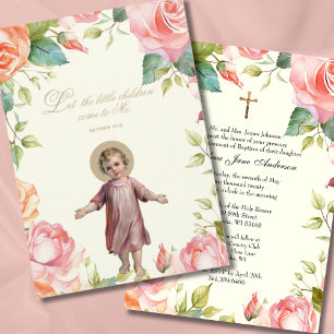 Katholieke doop doopsel kind Jezus Floral Kaart