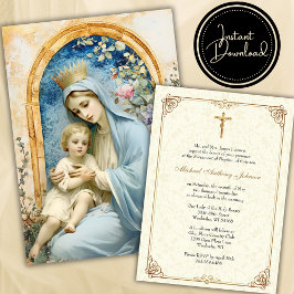 Katholieke doop Gezegende Moeder Jezus Kaart