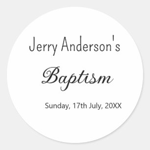 Katholieke doop kinder moderne eenvoudige QR minim Ronde Sticker