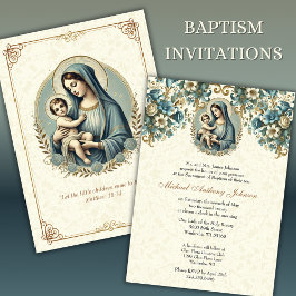 Katholieke doop Maria en Jezus Bloemen Kaart
