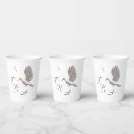 Katholieke duif en water papieren bekers