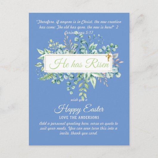 Katholieke EASTER Kaart Religieuze Bijbelprijsopga (Voorkant)