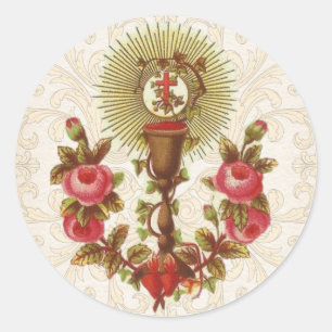 Katholieke Eerste Communie Eucharistie Gastheer Vi Ronde Sticker