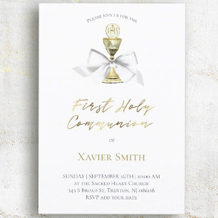 katholieke eerste communie kelk witte boog kaart