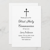 Katholieke eerste heilige communie eenvoudige QR m Kaart (Voorkant / Achterkant)