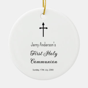 Katholieke eerste heilige communie eenvoudige QR m Keramisch Ornament