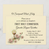 Katholieke Eerste Heilige Communie Kelk Uitnodigin Kaart (Voorkant / Achterkant)