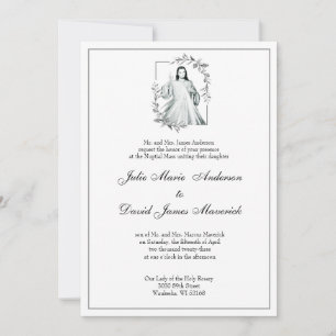 Katholieke Elegant Divine Mercy Wedding Uitnodigin Kaart