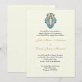 Katholieke Elegante Religieuze Maria Bruiloft Kaart (Voorkant / Achterkant)