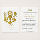 Katholieke Eucharistie Trouwgebed Kaart (Voorkant /achterkant)