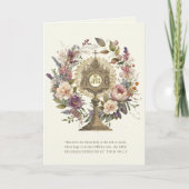 Katholieke eucharistische hostscriptie gebeid kaart (Voorkant)