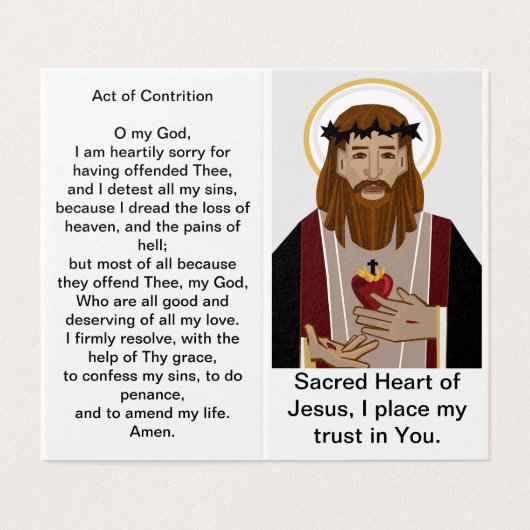 Katholieke gebeden voor Jezus Kaart (Buitenkant ongevouwen)