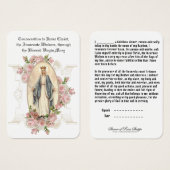 Katholieke gebeden voor Jezus Maagd Mary Visitekaartje (Voorkant /achterkant)