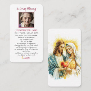Katholieke gebedskaart Heilig Hart Jezus en Maria Visitekaartje