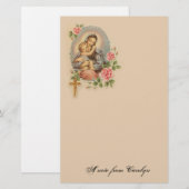 Katholieke gevlekte Maagd Mary Jezus Religieus Briefpapier (Voorkant / Achterkant)