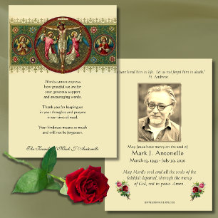 Katholieke godsdienst Jezus Sympathie Funeral Holi Bedankkaart