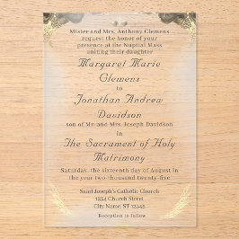 Katholieke Grace Acryl bruiloft uitnodiging Acryl Uitnodigingen