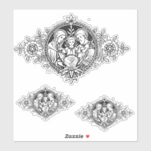 Katholieke Heilige Familie Jezus Mary Joseph Relig Sticker
