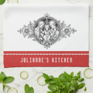 Katholieke Heilige Familie Religieuze Decoratieve  Theedoek