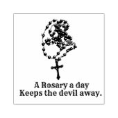 Katholieke Heilige Rozenkrans Religieuze Maagd Mar Rubberstempel (Afrduk)