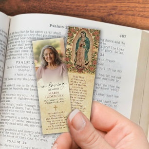 Katholieke Herdenkingsfoto Guadalupe Gebedsbladwij Mini Visitekaartjes