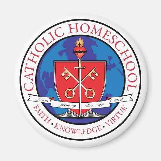 Katholieke Homeschool Crest Magnet Magneet (Voorkant)