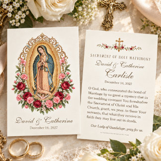 Katholieke Huwelijksgebed Vrouwe van Guadalupe Visitekaartje