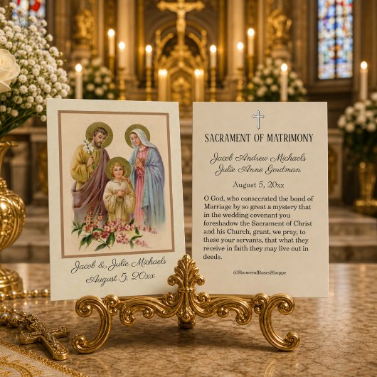 Katholieke huwelijksgunst Heilige Familie Heilige  Visitekaartje