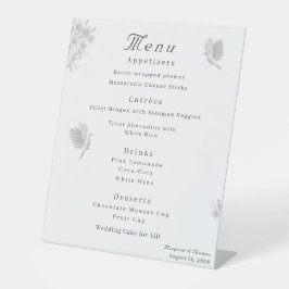 Katholieke huwelijksmenu reclamebord met voetstuk