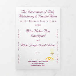 Katholieke Huwelijksviering Nuptial Grace Drieluik Programma