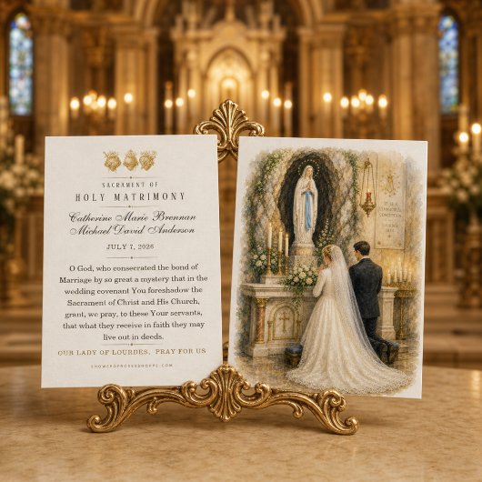 Katholieke Huwelijkszegen Marian Altaar Bruiloft F Visitekaartje