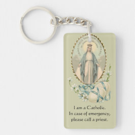 Katholieke ID Religieuze Benoemde Maagd Mary Sleutelhanger