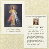 Katholieke Jesus Divine Mercy Funeral Prayer Kaart