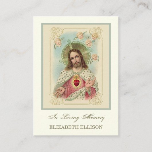 Katholieke Jezus Heilig Hart Begrafenis Kaart Plaatskaartje (Voorkant)
