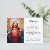 Katholieke Jezus Sympathie Uitvaart dank u kaart (Staand voorkant)