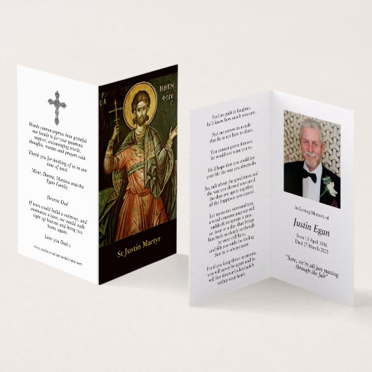 Katholieke Kaarten | St Justin Martyr (Binnen en buitenkant)