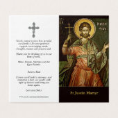 Katholieke Kaarten | St Justin Martyr (Buitenkant ongevouwen)