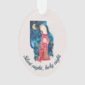 Katholieke Kerst 2022 Zilzame Night Blessed Mary Ornament (voorkant)