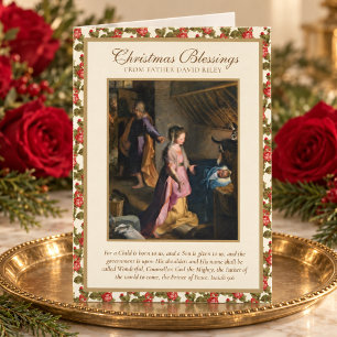 Katholieke kerstkaart met geboorte van Christus va Feestdagen Kaart