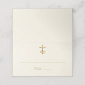 Katholieke  legant Simple Wedding Place Card (Buitenkant ongevouwen)