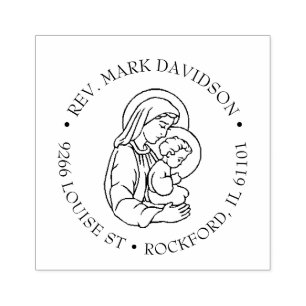Katholieke Maagd Maria BabyJezus Religieus Rubberstempel