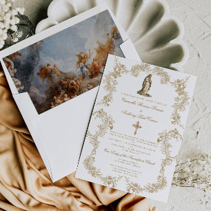 Katholieke Maagd Maria Barokke Huwelijksuitnodigin Kaart