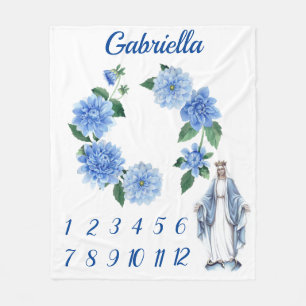 Katholieke Maagd Mary Baby Milestone Fleece Deken
