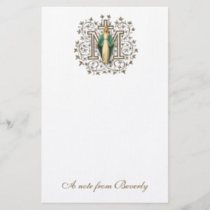 Katholieke Maagd Mary Cross Religieuze Briefpapier