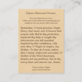 Katholieke Maagd Mary Express Novena Prayer Card Visitekaartje (Achterkant)