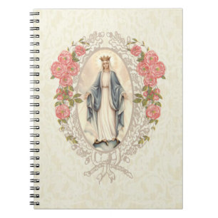 Katholieke Maagd Mary Floral Notitieboek