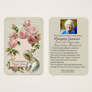 Katholieke Maagd Mary Funeral Memorial Prayer Heil Visitekaartje