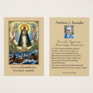 Katholieke Maagd Mary Funeral Prayer Heilige Kaart