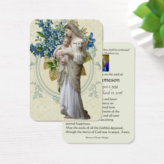 Katholieke Maagd Mary Funeral Prayer Memorial Card Visitekaartje (Bureau)